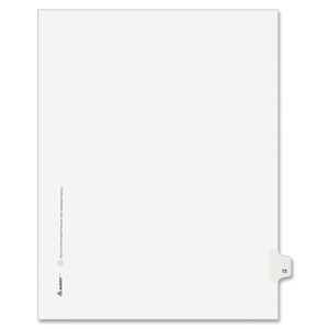 Kleer-Fax, Inc 82270 Legal Index, Side Tab 72, 8-1/2"x11", 25/PK, 1/25 Cut by Avery