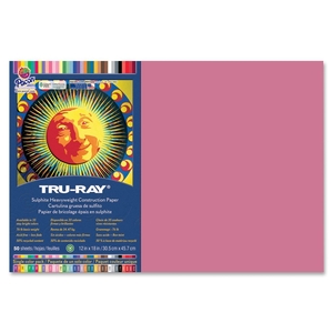 PACON CORPORATION 103043 Construction Paper,76 lb.,12"x18",50/PK,Light Red by Tru-Ray