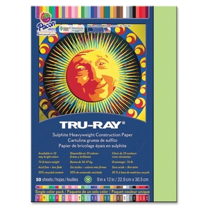 Construction Paper, 76lb., 9"x12", 50/PK, Chartreuse by Tru-Ray