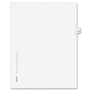 Avery 82281 Legal Index, Side Tab 83, 8-1/2"x11", 25/PK, 1/25 Cut by Avery