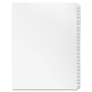 Kleer-Fax, Inc 91917 Index Dividers,"Exhibit 401-425",Side Tabs,1/25 Cut,25/PK,WE by Kleer-Fax