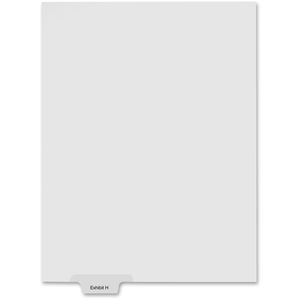 Kleer-Fax, Inc 91147 Legal Divider,Exhibit H,Letter,Bottom Tab,1/6 Cut,White by Kleer-Fax