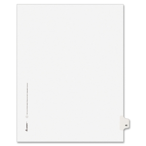 Avery 82246 Legal Index, Side Tab 48, 8-1/2"x11", 25/PK, 1/25 Cut by Avery
