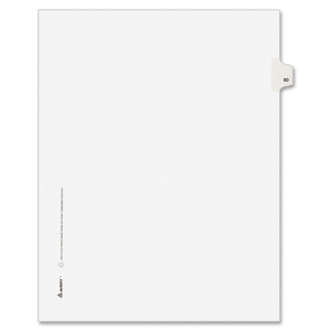Avery 82278 Legal Index, Side Tab 80, 8-1/2"x11", 25/PK, 1/25 Cut by Avery