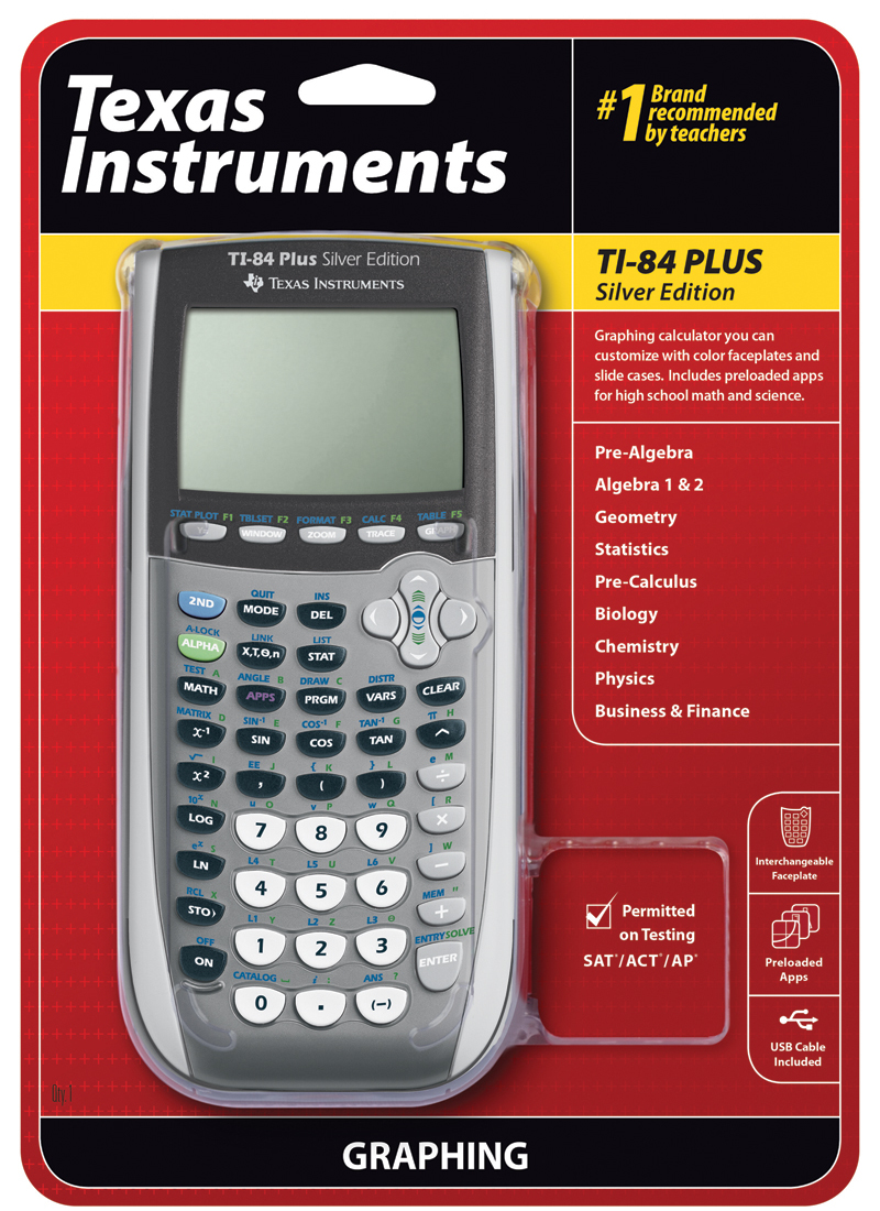 Used Texas Instruments TI-84 Plus Silver Edition Graphing Calculator – Very Good
