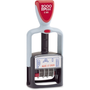 Cosco Industries, Inc 011033 2-Color Dater, Paid Stamp, 6-Year, 1-1/4"x1-3/4", Blue/Red by COSCO