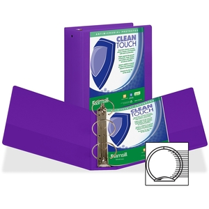 SAMSILL CORPORATION 17298 Round-Ring Binder w/Antimicro, 4", 700Sht Cap, Purple by Samsill