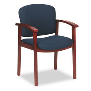 HON COMPANY 2111JAB90 2111 Invitation Reception Series Wood Guest Chair, Henna Cherry/Solid Blue by HON COMPANY