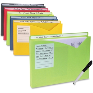 PACON CORPORATION 63160 Exp Poly File Folders,Write-On,1" Exp,LTR,10/BX,Assorted by C-Line