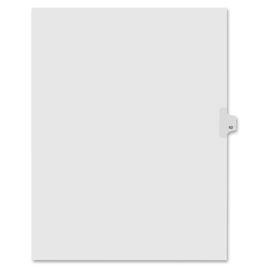 Kleer-Fax, Inc 91062 Index Dividers,Number 62,Side Tab,1/25 Cut,Letter,25/PK,WE by Kleer-Fax