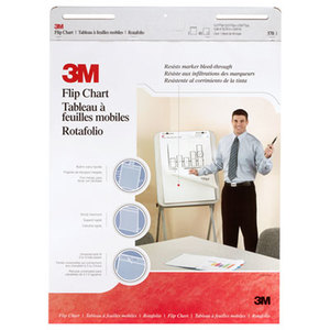 3M 570 Professional Flip Chart Pad, Unruled, 25 x 30, White, 40 Sheets, 2/Carton by 3M/COMMERCIAL TAPE DIV.