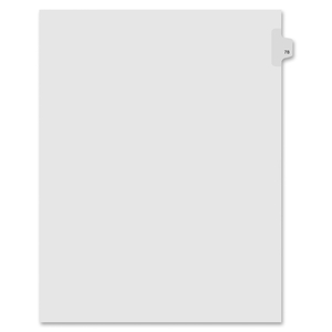 Kleer-Fax, Inc 91078 Index Dividers,Number 78,Side Tab,1/25 Cut,Letter,25/PK,WE by Kleer-Fax
