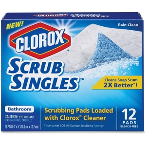 The Clorox Company 31281 Clorox Bathroom Scrub Singles, 12/Bx, White/Blue by Clorox