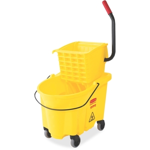 Newell Rubbermaid, Inc 7480YEL Commercial Mop Bucket, w/ Wringer, Wavebreak, 26Qt, Yellow by Rubbermaid Commercial