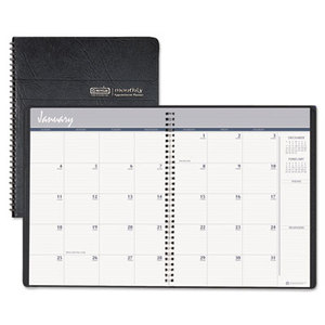 Ruled Monthly Planner, 14-Month Dec.-Jan., 6-7/8 x 8-3/4, Black, 2015-2016 by HOUSE OF DOOLITTLE