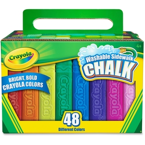 Crayola, LLC 512048 Washable Sidewalk Chalk, 4"L, 7/8"D, 48/CT, Assorted by Crayola