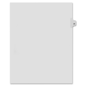 Avery 82281 Index Dividers,Number 81,Side Tab,1/25 Cut,Letter,25/ST,WE by Kleer-Fax