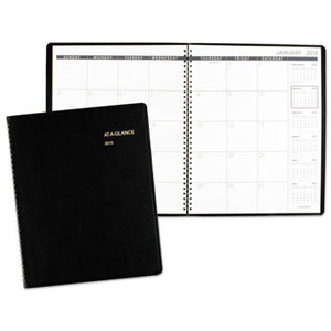 AT-A-GLANCE 70-260-05 Monthly Planner, 9 x 11, Black, 2016-2017 by AT-A-GLANCE