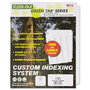 Kleer-Fax, Inc 23255 Hi-Tech Custom Indexing System, White, 5-Tab, 3-Hole, White Tabs by KLEER-FAX