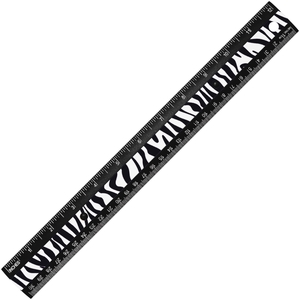 Zebra Print Ruler, 12", Black/White by Westcott