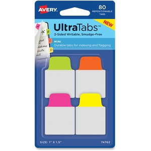 MooreCo, Inc 74762 Ultra Mini Tabs, 1"X1-1/2", 80/Pk, Neon by Avery