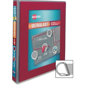 Avery 79736 View Binder W/Pockets, Slant-Ring, 1" Cap, Red by Avery