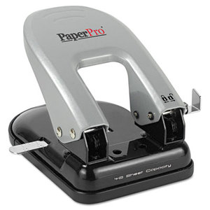 inDULGE Two-Hole Punch, 40-Sheet Capacity, Black/Silver by ACCENTRA, INC.