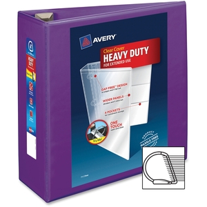 Avery 79813 Hvy-Dty Binder W/Locking Ring, 4", 8-1/2"X11", Purple by Avery