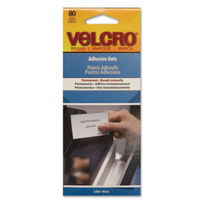 Velcro Industries B.V 91393 Adhesive Dots, Permanent, 3/8" diameter, 80/Pack by VELCRO USA, INC.