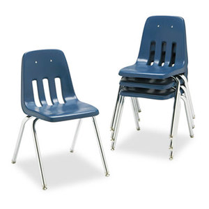 VIRCO, INC. VIR901851 9000 Series Classroom Chair, 18" Seat Height, Navy/Chrome, 4/Carton by VIRCO, INC.