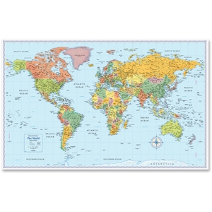 World Wall Map, 32"X50", Multi by Rand McNally