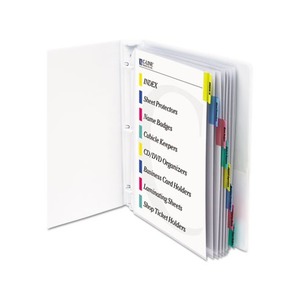 C-Line Products, Inc 05580 Sheet Protectors with Index Tabs, Assorted Color Tabs, 2", 11 x 8 1/2, 8/ST by C-LINE PRODUCTS, INC