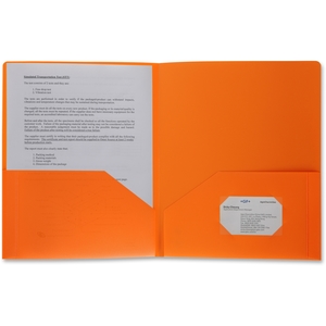 Business Source 20883 Portfolio,Poly,2 Pkt,Orange by Business Source