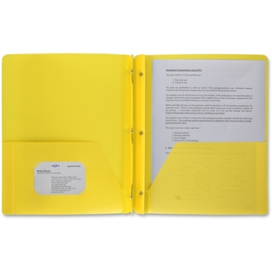 Business Source 20884 Portfolio,Poly,3 Prg,Yellow by Business Source