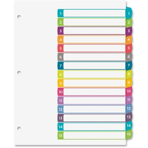 Avery 11845 Ready Index Dividers, 15-Tabs, 24/St, Multi by Avery