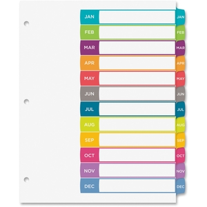 Avery 11847 Ready Index Dividers, Jan-Dec Tabs, 24/St, Multi by Avery