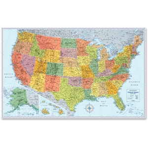 Us Wall Map, Sig Series, 32"X50", Multi by Rand McNally