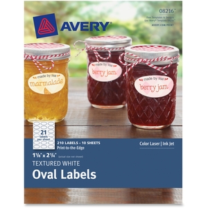 Avery 8216 Textured White Oval Labels, 1-1/8"X2-1/4", We by Avery