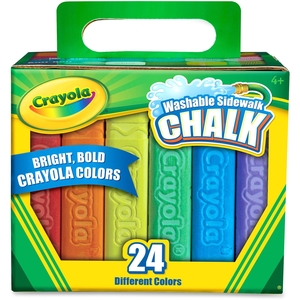 Crayola, LLC 512024 Washable Sidewalk Chalk, 4"L, 24/Bx, Ast by Crayola