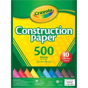 Crayola, LLC 993305 Construction Paper, 9"X12", 500Shts/Pk, Ast by Crayola