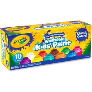 Crayola, LLC 54-1205 10 ct. 2 oz. Bottles - Assorted Color Washable Kid's Paint by Crayola