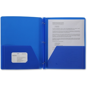 Business Source 20886 Portfolio,Poly,3 Prg,Blue by Business Source