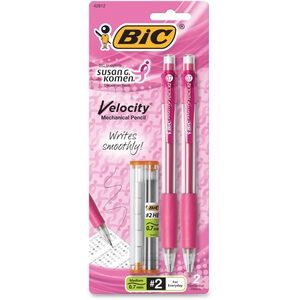 BIC MV7P21SGK Mechanical Pencils, Push-Button, .7Mm, No.2, 2/Pk, Pink by BIC