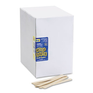 Natural Wood Craft Sticks, 4 1/2 x 3/8, Wood, Natural, 1000/Box by THE CHENILLE KRAFT COMPANY