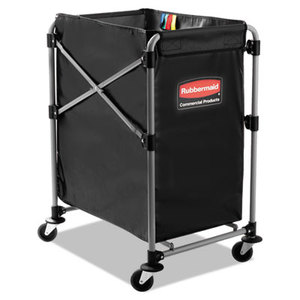 RUBBERMAID COMMERCIAL PROD. RCP 1881749 Collapsible X-Cart, Steel, Four Bushel Cart, 20 1/3w x 24 1/10d, Black/Silver by RUBBERMAID COMMERCIAL PROD.