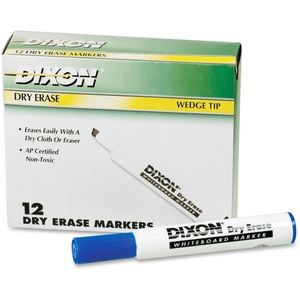 DIXON TICONDEROGA COMPANY 92108 Dry-Erase Markers, Wedge Tip, 12/Dz, Blue by Ticonderoga