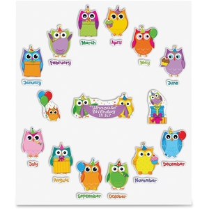 Carson-Dellosa Publishing Co., Inc 110227 Owls Birthday Bulletin Board Set, Prek/5, 27Pc/St, Mi by Carson-Dellosa