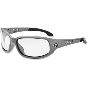 Ergodyne 54100 Med Frame Clear Lens Safety Glasses, Gray by Ergodyne