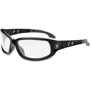 Ergodyne 54003 Medium Frame Clear Lens Safety Glasses W/Anit-Fog, Bk by Ergodyne