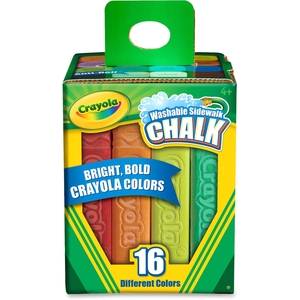 Crayola, LLC 512016 Washable Sidewalk Chalk, 4"L, 16/Bx, Ast by Crayola